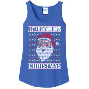 Just A Mom Who Loves Christmas Christmas In July Cool Gift Ladies Essential Tank