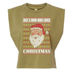 Just A Mom Who Loves Christmas Christmas In July Cool Gift Garment-Dyed Women's Muscle Tee