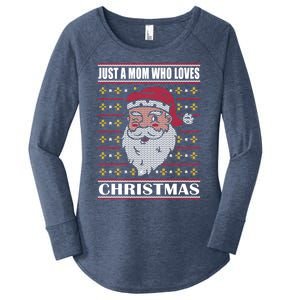 Just A Mom Who Loves Christmas Christmas In July Cool Gift Women's Perfect Tri Tunic Long Sleeve Shirt