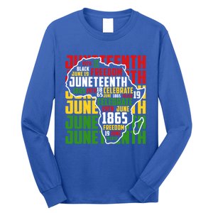 Juneteenth African Map Pride Celebrate 1865 Black History Meaningful Gift Long Sleeve Shirt