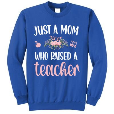 Just A Mom Who Raised A Teacher Teacher Mom Teaching Gift Tall Sweatshirt