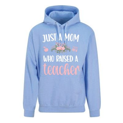 Just A Mom Who Raised A Teacher Teacher Mom Teaching Gift Unisex Surf Hoodie