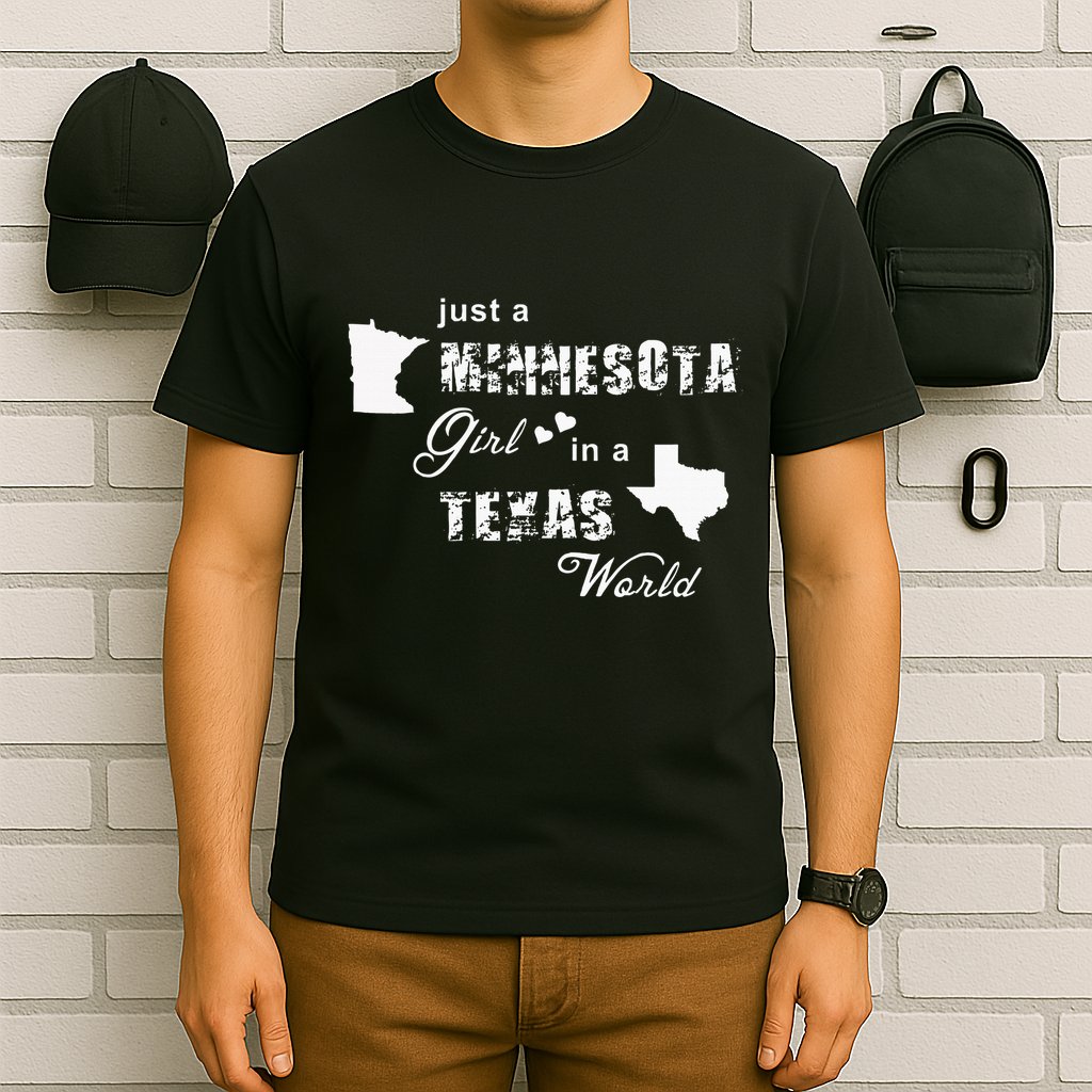 Just A Minnesota Girl In A Texas World Printing T-Shirt