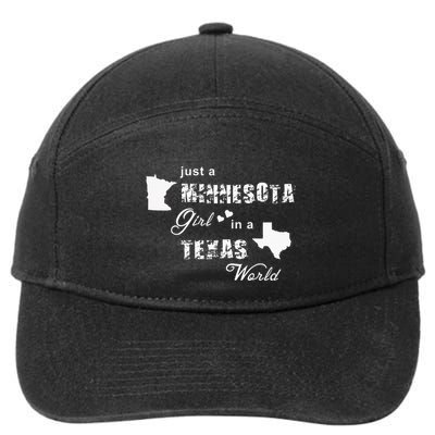 Just A Minnesota Girl In A Texas World Printing 7-Panel Snapback Hat