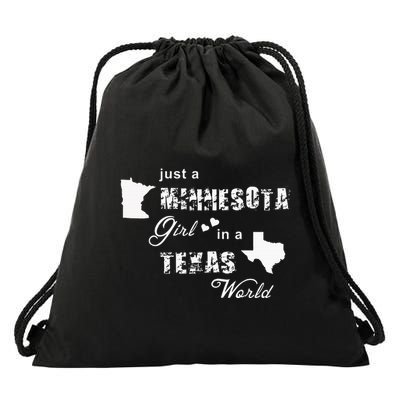 Just A Minnesota Girl In A Texas World Printing Drawstring Bag