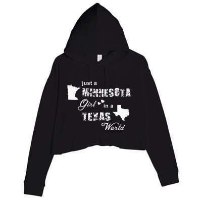 Just A Minnesota Girl In A Texas World Printing Crop Fleece Hoodie