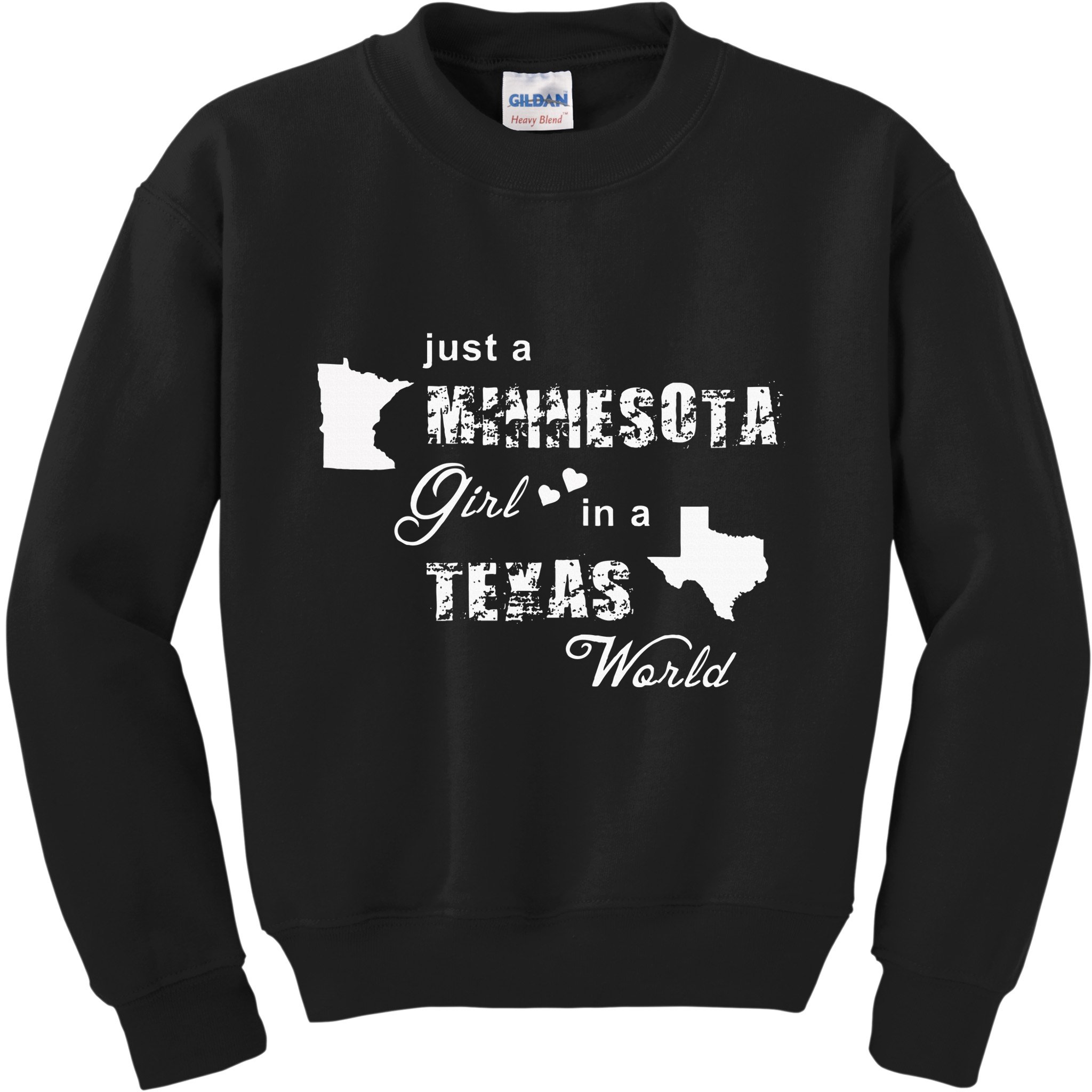 Just A Minnesota Girl In A Texas World Printing Kids Sweatshirt