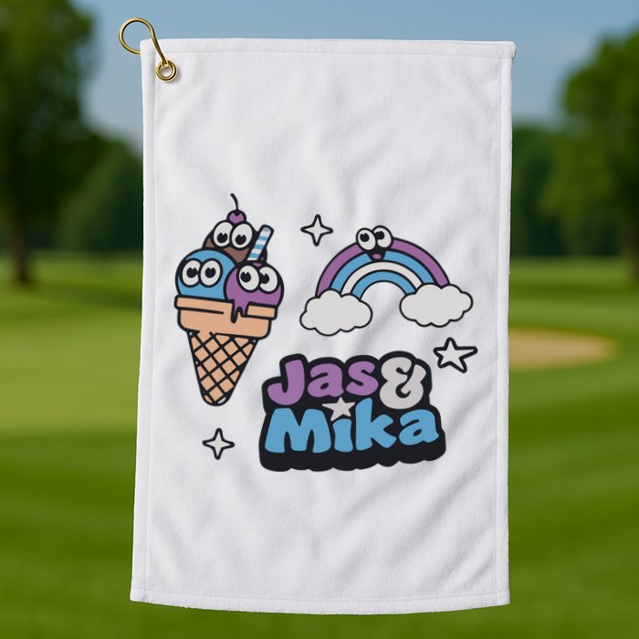 Jas And Mika Candyland Golf Towel
