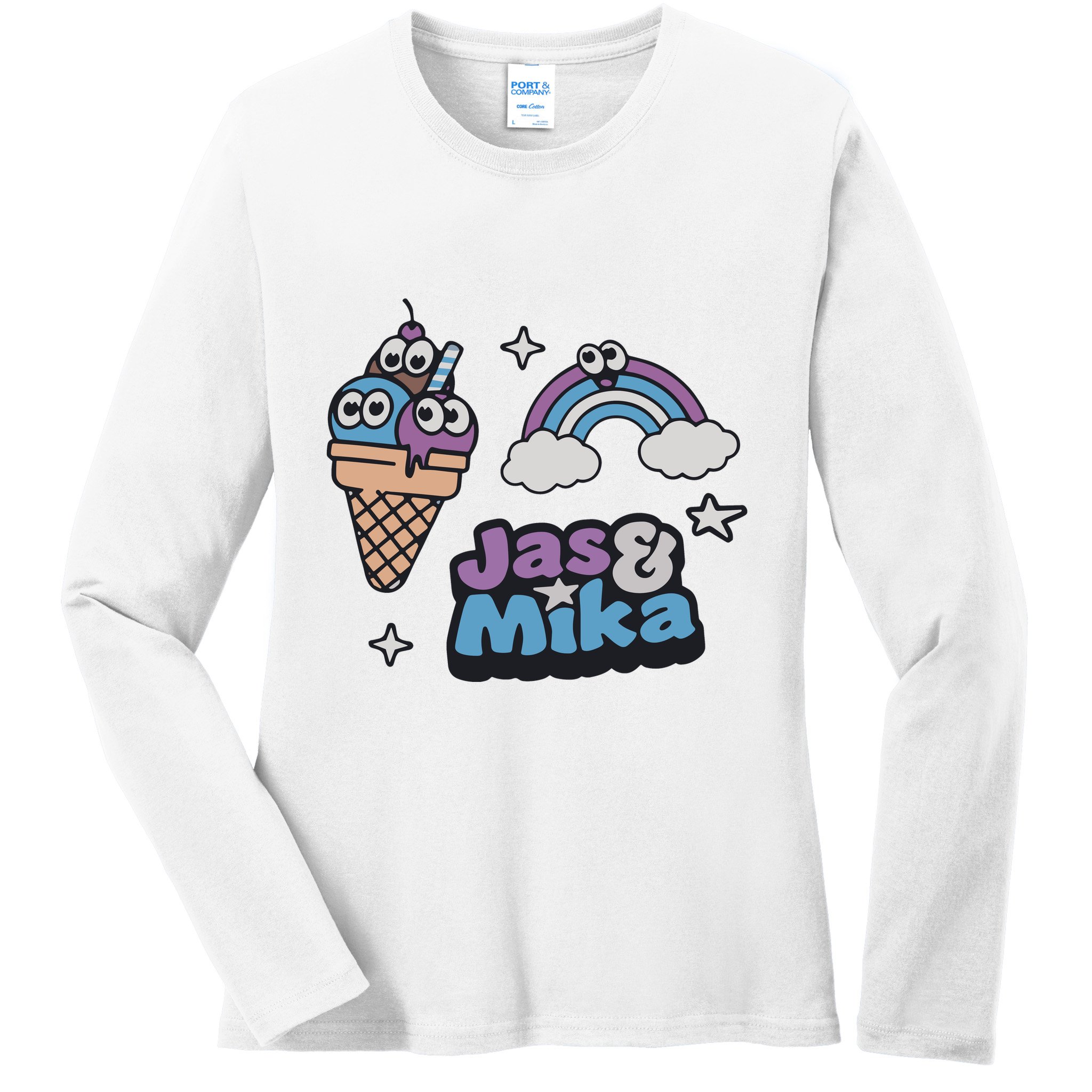 Jas And Mika Candyland Ladies Long Sleeve Shirt