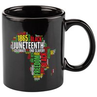 Juneteenth Africa Map Word Art Black Pride Juneteenth 11oz C Handle Ceramic Mug