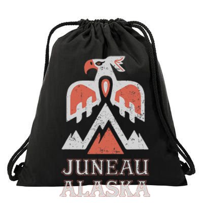 Juneau Alaska Mountain Eagle Tribal American Indian Drawstring Bag