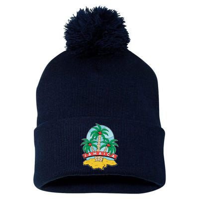 Jamaica Beach Pom Pom 12in Knit Beanie