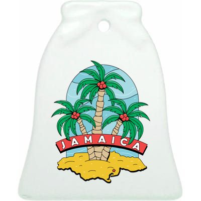 Jamaica Beach Ceramic Bell Ornament