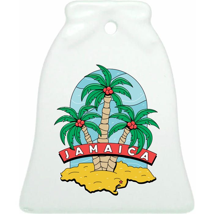 Jamaica Beach Ceramic Bell Ornament