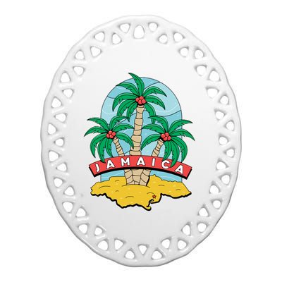 Jamaica Beach Ceramic Oval Ornament