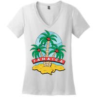 Jamaica Beach Women's V-Neck T-Shirt