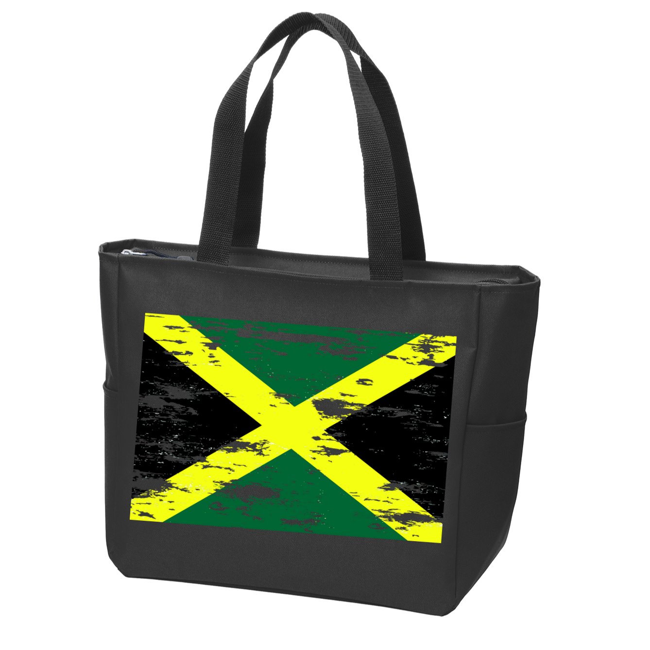 Jamaica Distressed Flag Zip Tote Bag