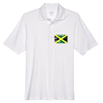 Jamaica Distressed Flag Men's Origin Performance Piqué Polo