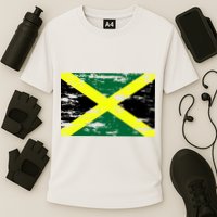 Jamaica Distressed Flag Cooling Performance Crew T-Shirt