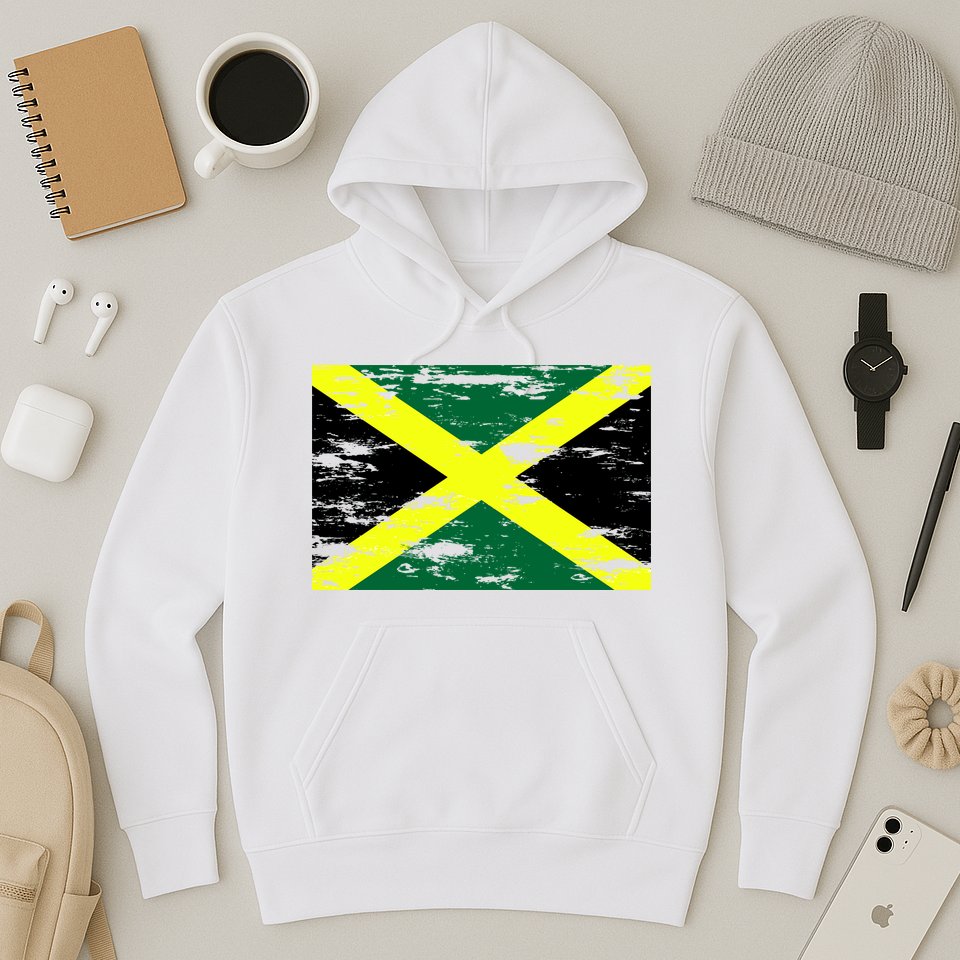 Jamaica Distressed Flag Hoodie