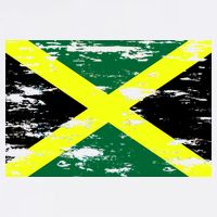 Jamaica Distressed Flag Button