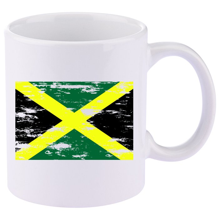 Jamaica Distressed Flag 11oz C Handle Ceramic Mug