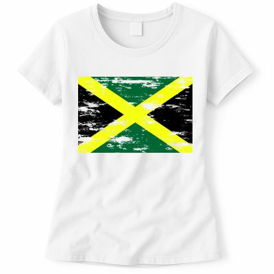 Jamaica Distressed Flag Womens T-Shirt