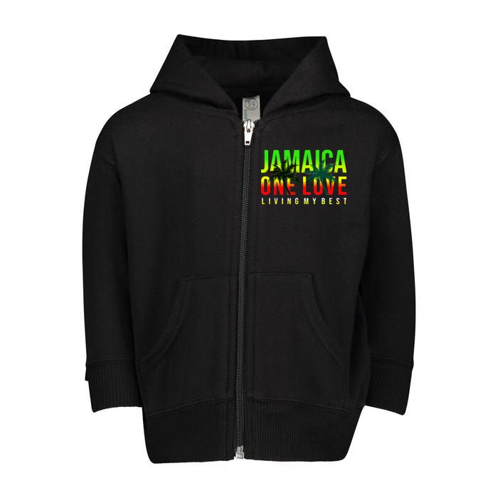 Jamaica One Love Toddler Zip Fleece Hoodie