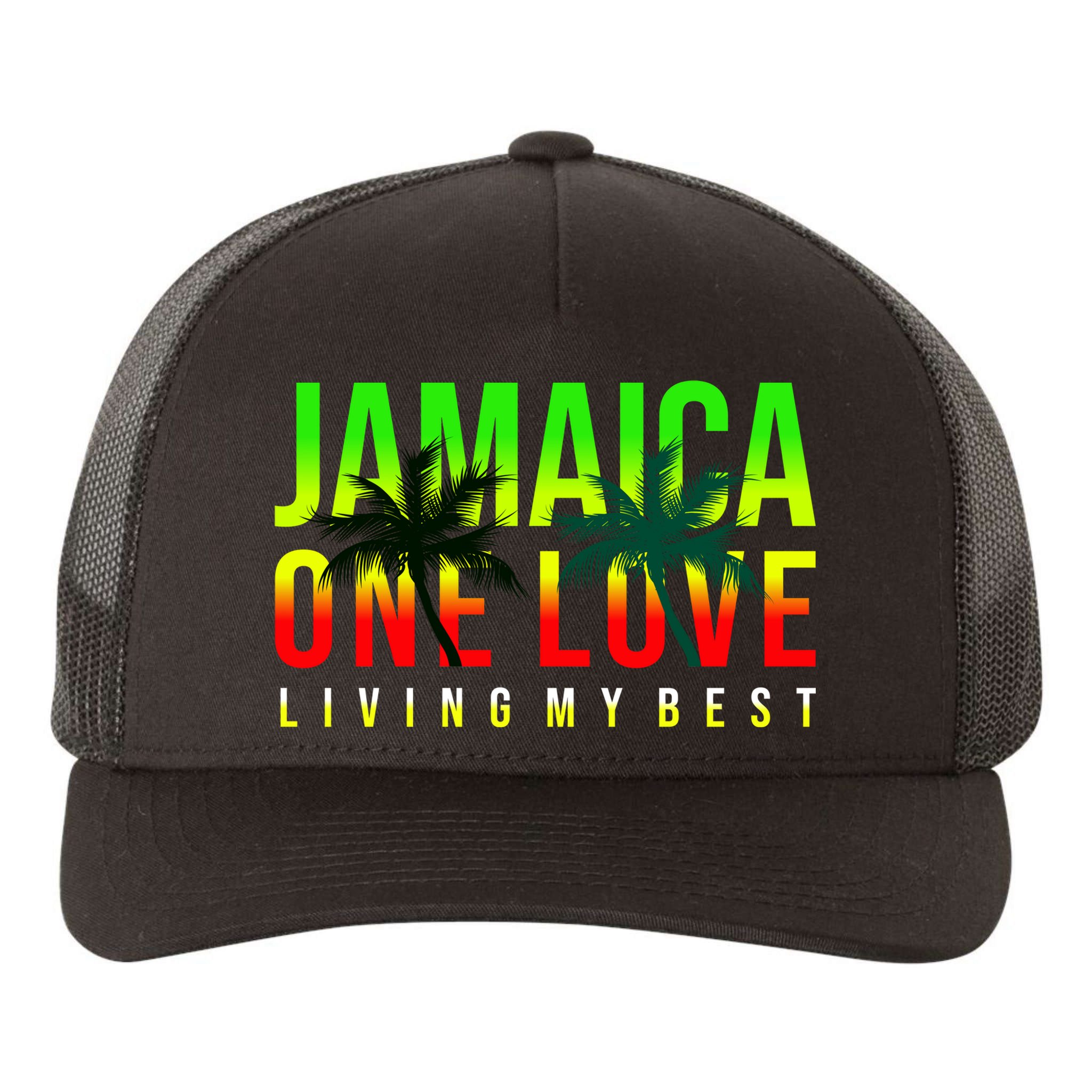 Jamaica One Love Yupoong Adult 5-Panel Trucker Hat