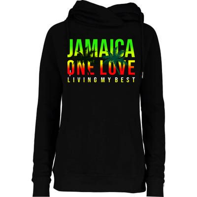 Jamaica One Love Womens Funnel Neck Pullover Hood