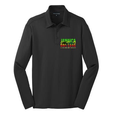 Jamaica One Love Silk Touch Performance Long Sleeve Polo