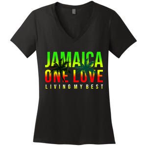 Jamaica One Love Women's V-Neck T-Shirt