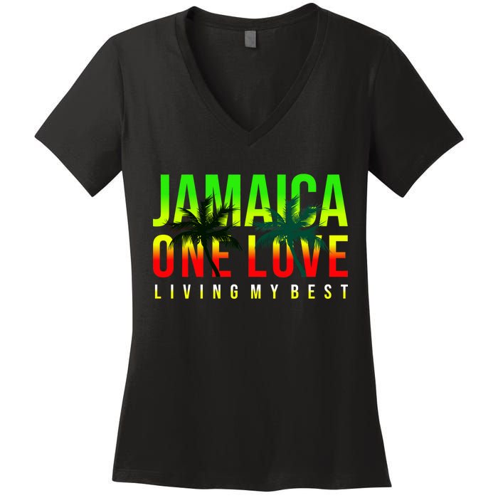 Jamaica One Love Women's V-Neck T-Shirt