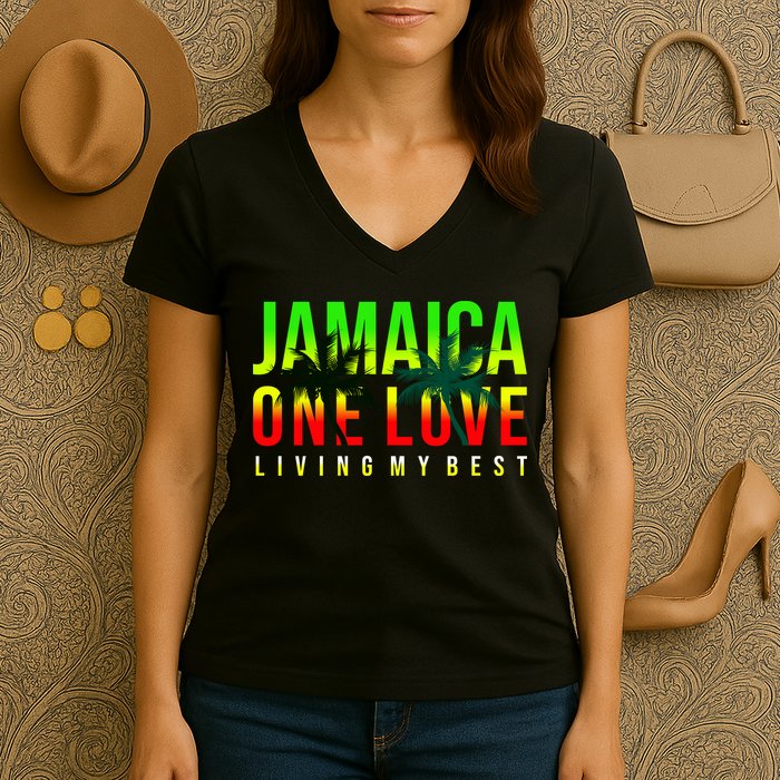 Jamaica One Love Women's V-Neck T-Shirt