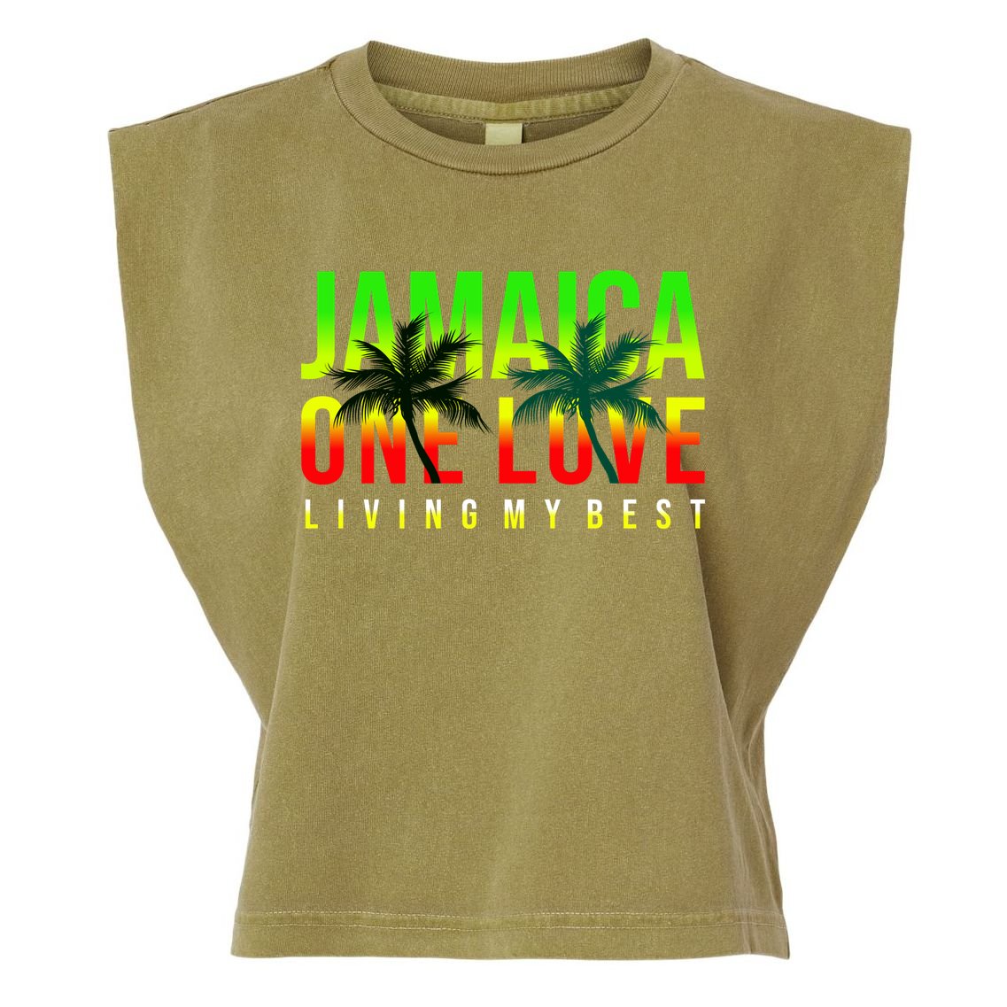 Jamaica One Love Garment-Dyed Women's Muscle Tee