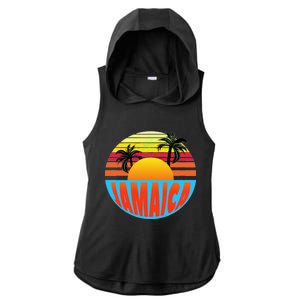 Jamaica Retro Circle Ladies PosiCharge Tri-Blend Wicking Draft Hoodie Tank