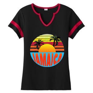 Jamaica Retro Circle Ladies Halftime Notch Neck Tee