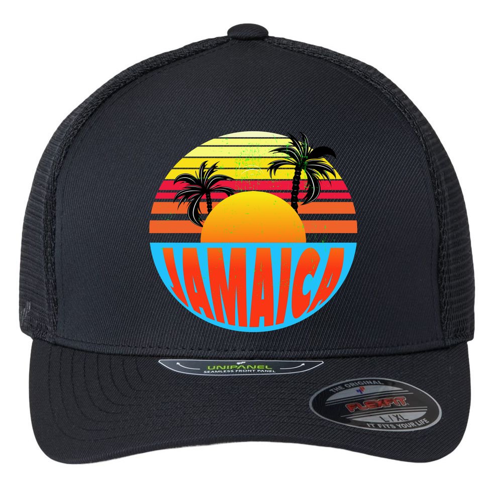 Jamaica Retro Circle Flexfit Unipanel Trucker Cap