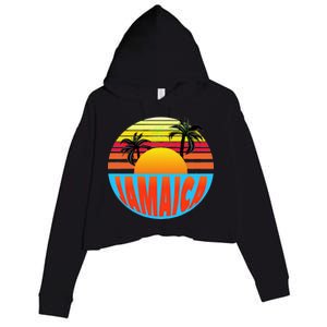 Jamaica Retro Circle Crop Fleece Hoodie