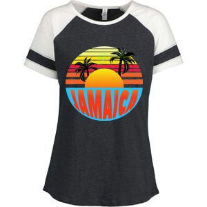 Jamaica Retro Circle Enza Ladies Jersey Colorblock Tee