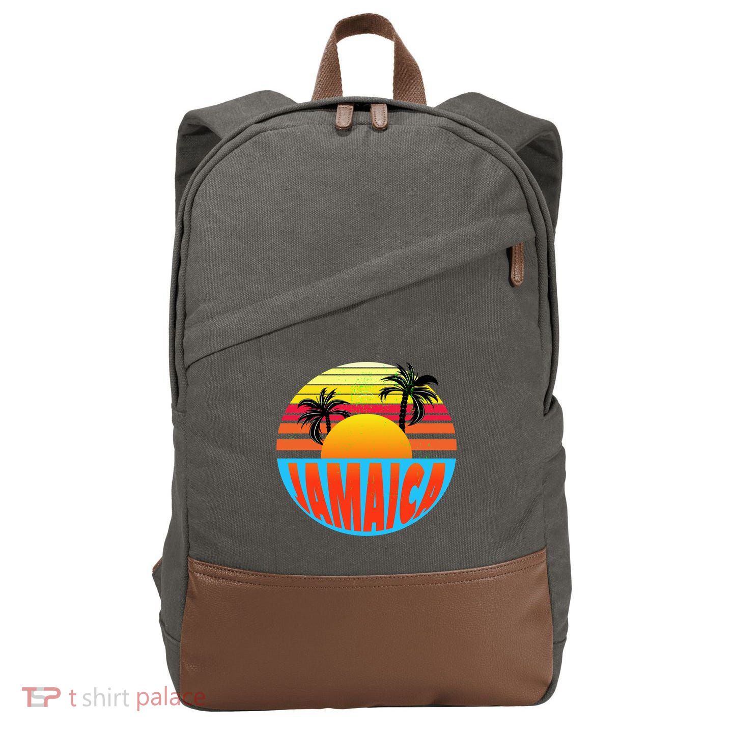 Jamaica Retro Circle Cotton Canvas Backpack