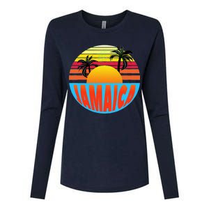 Jamaica Retro Circle Womens Cotton Relaxed Long Sleeve T-Shirt