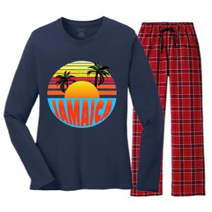 Jamaica Retro Circle Women's Long Sleeve Flannel Pajama Set 