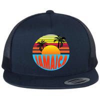 Jamaica Retro Circle Flat Bill Trucker Hat