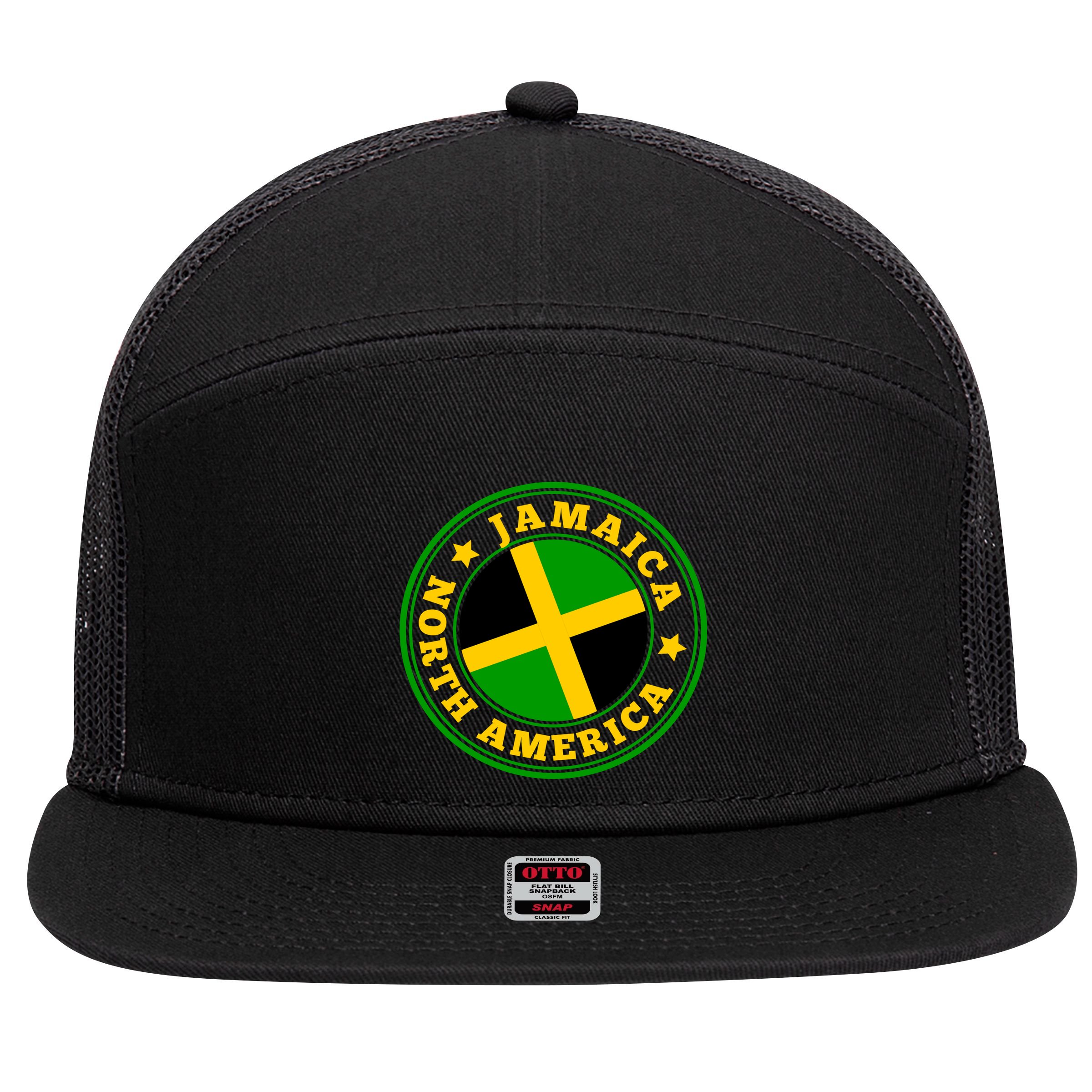 Jamaica Seal 7 Panel Mesh Trucker Snapback Hat