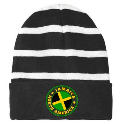 Jamaica Seal Striped Beanie with Solid Band