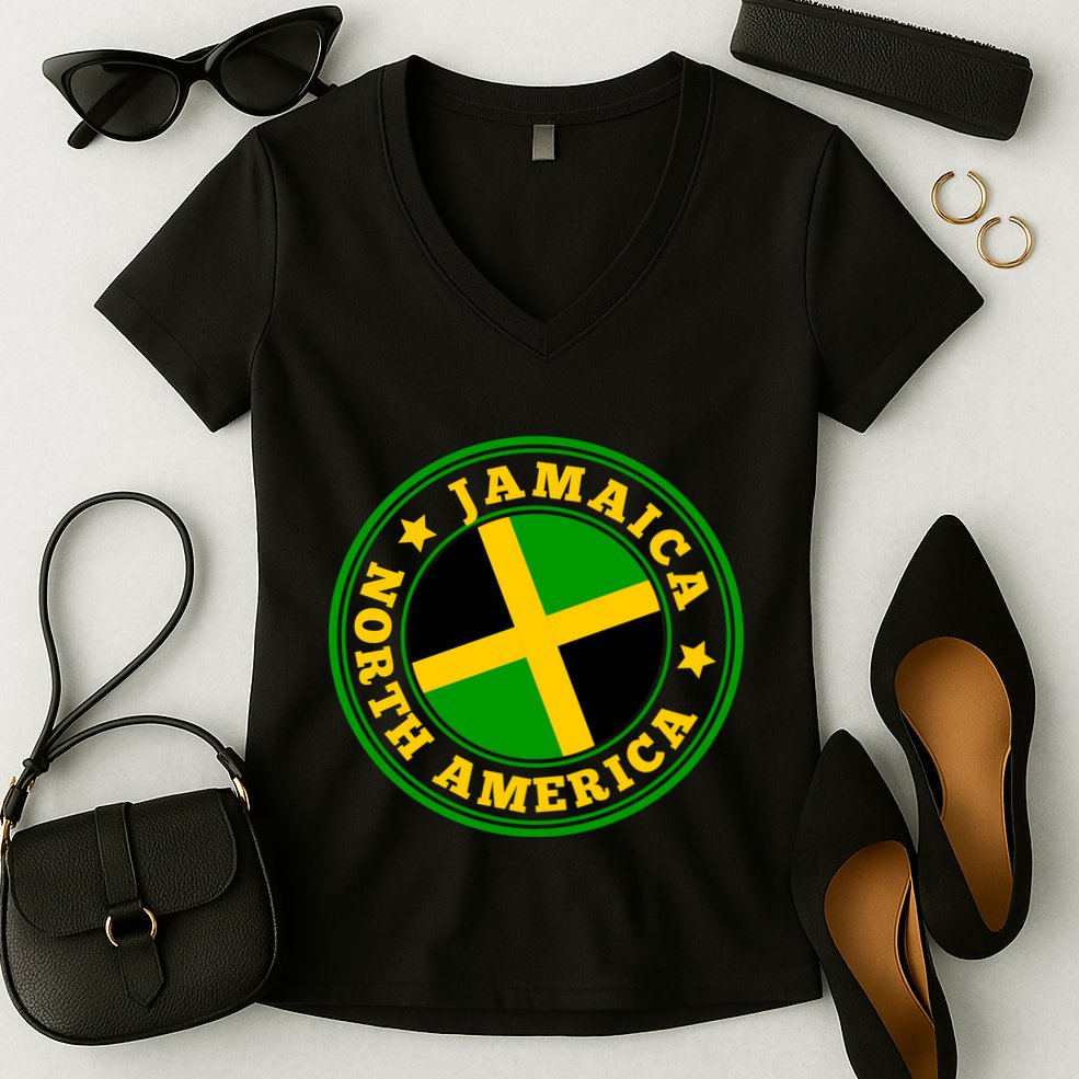 Jamaica Seal Women's V-Neck T-Shirt