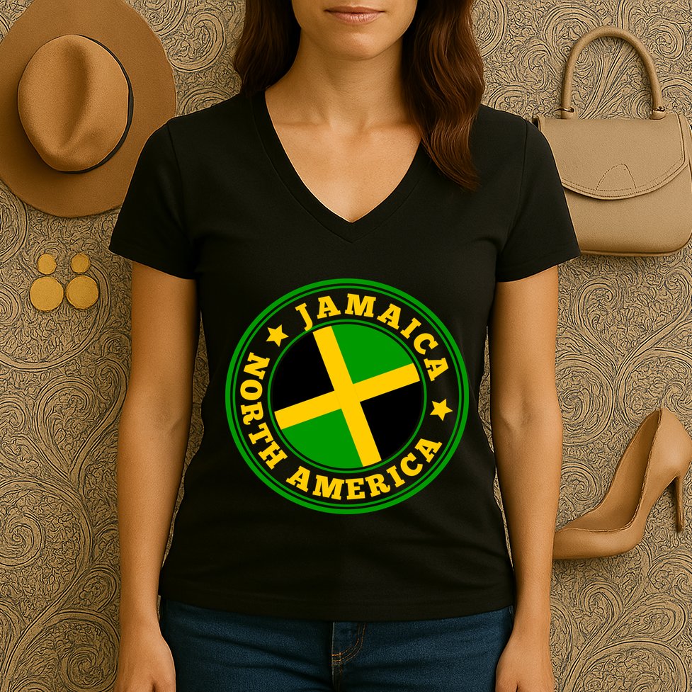 Jamaica Seal Women's V-Neck T-Shirt