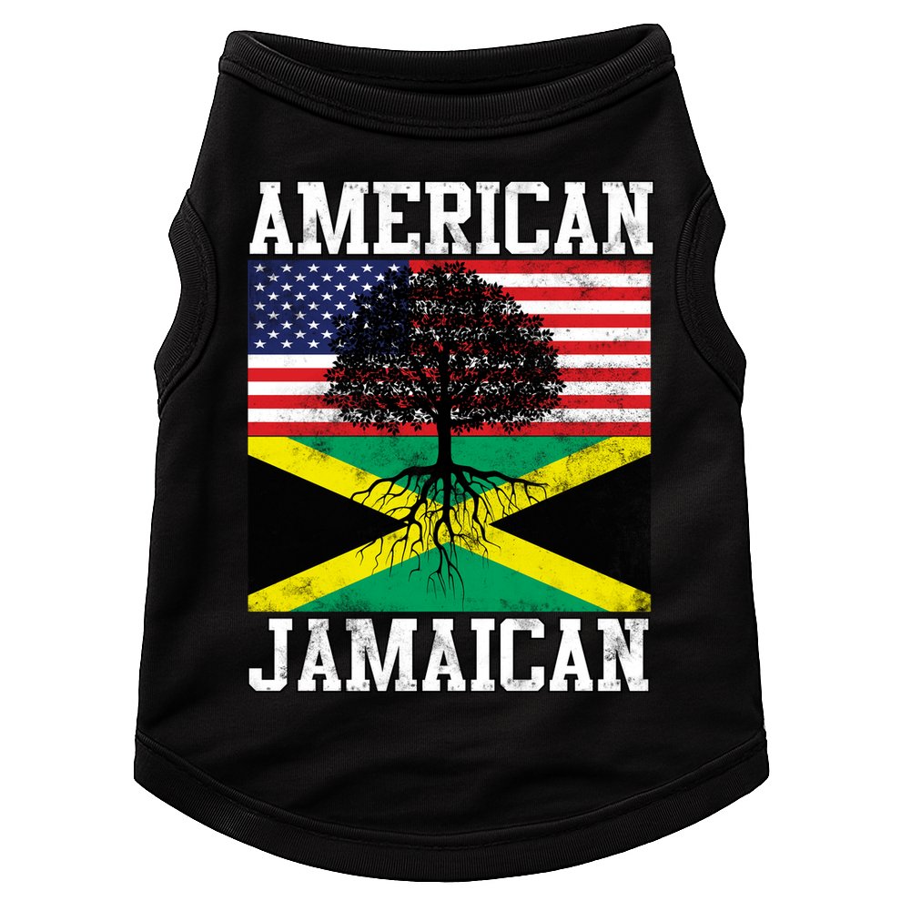 Jamaican American Flag Grown Roots Doggie Tank