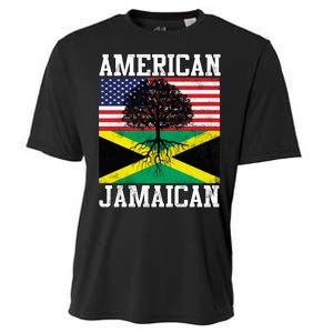 Jamaican American Flag Grown Roots Cooling Performance Crew T-Shirt